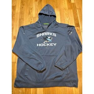 NHL Reebok Center Ice San Jose SharkSpeedwick Performance Pullover Hoodie Large.